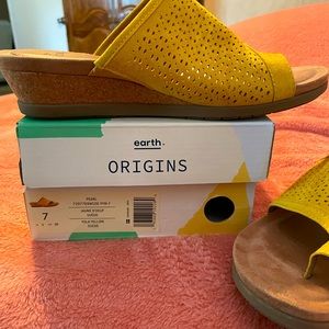 Origins yellow suede sandal